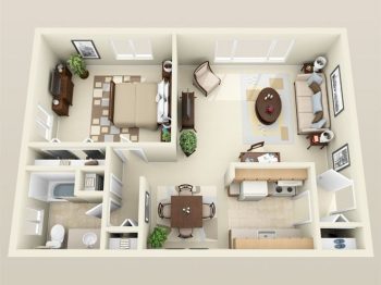 Thiết kế căn hộ một phòng ngủ