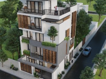 Thiết kế biệt thự hiện đại 5 tầng
