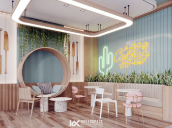 Thiết kế quán cafe trong khách sạn – nét phá cách ngọt ngào