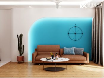 Nội thất nhà phố gam màu xanh dương