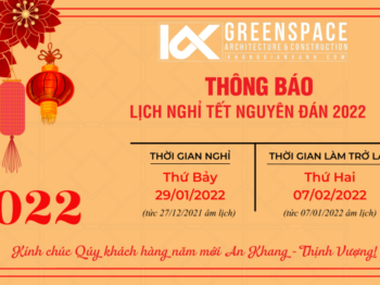 KHÔNG GIAN XANH THÔNG BÁO LỊCH NGHỈ TẾT NGUYÊN ĐÁN 2022
