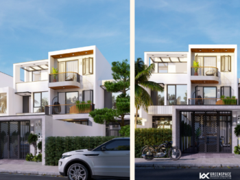 NHÀ PHỐ 3 TẦNG MÁI BẰNG PHONG CÁCH HIỆN ĐẠI