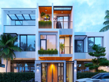 THIẾT KẾ NHÀ PHỐ 3 TẦNG HIỆN ĐẠI MÁI BẰNG