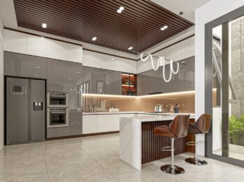 THIẾT KẾ NỘI THẤT PHÒNG KHÁCH LIỀN BẾP – CÔNG TRÌNH MS TH. VŨNG TÀU 2023