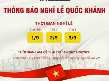 THÔNG BÁO LỊCH NGHỈ LỄ QUỐC KHÁNH 2/9/2024